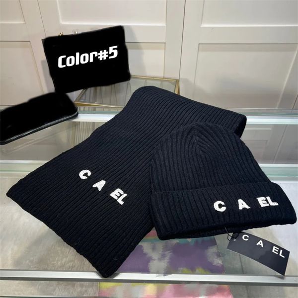 Kış Şapkası Tasarımcı Eşarp Erkekler Beanie Cashmere Eşarp Karışımı Tasarımları Sıcak Modaya Modeli Pamuk Yün Şapka Eşarp Seti Casquette Beanies 12 Renk