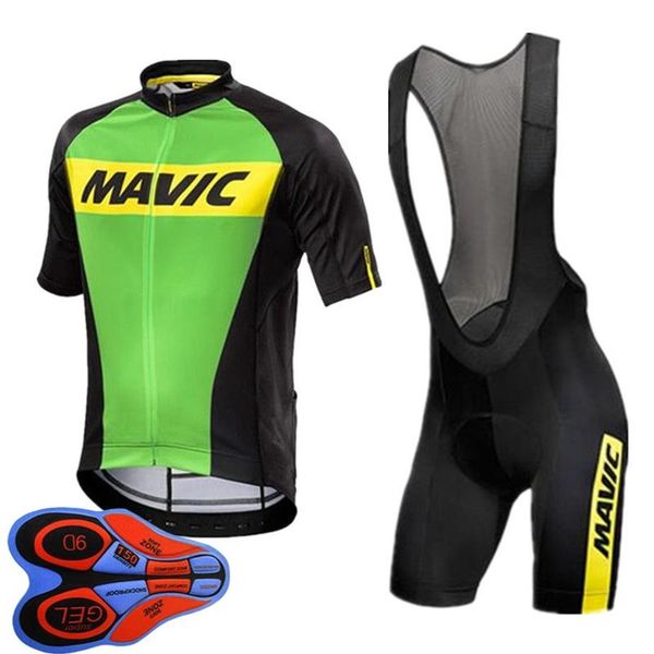 Mavic equipe bicicleta ciclismo manga curta camisa bib shorts conjunto 2021 verão secagem rápida dos homens mtb uniforme de corrida estrada kits outdoor296m
