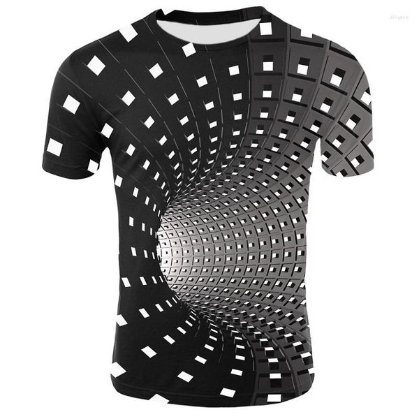 Herren T-Shirts Herren Lustiges 3D-T-Shirt Sommer Schwindel Gedruckt Kompression Hypnotic Male Tops Shirt Lässige Harajuku Kurzarm Party Herren T-Shirts