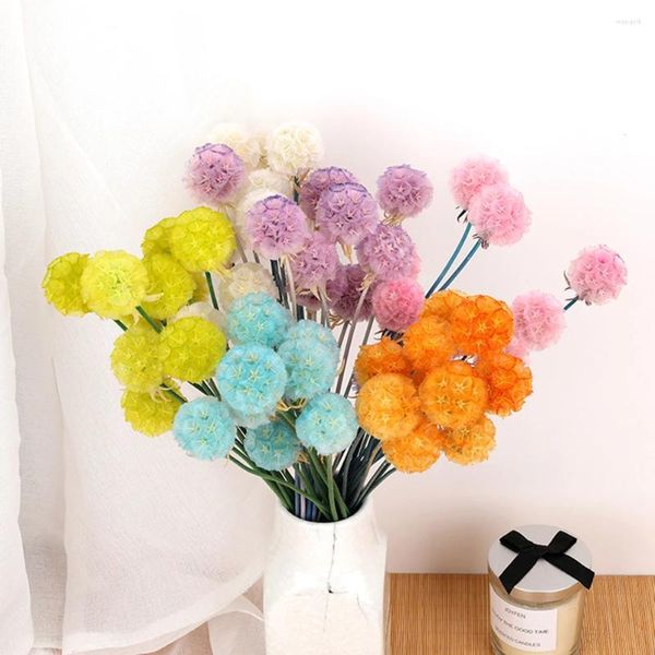 Flores decorativas naturais frescas preservadas pequenas cabeças de flores globosas diy vida eterna real pinho minhoca frutas decoração de casa 5 peças 10 peças