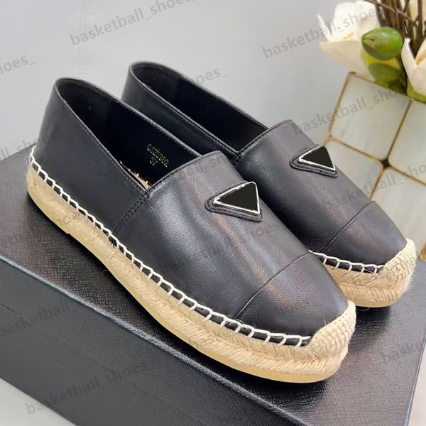 2023 Designer clássico feminino Bordado Sapatos de vestido Luxury Woman Straw Bottom Loafer Sapato Tamanho 35-40