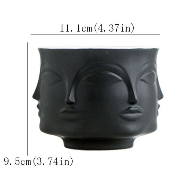 Nordic Man Face Cerâmica Pequeno Vaso Pot de Flores Suculentas Orquídea Plantador Interior Decoração Casa Recipiente Creativo Cachepot Y2007227F