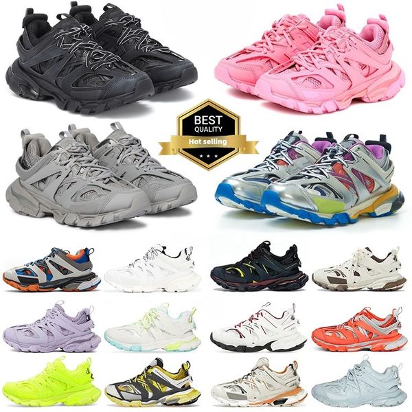 designer faixa 3 3.0 homens mulheres casuais ba sapatos paris triplo branco preto rosa cinza tênis bege 18ss Tess.s. tênis plataforma estampado em couro gomma marca de luxo masculino