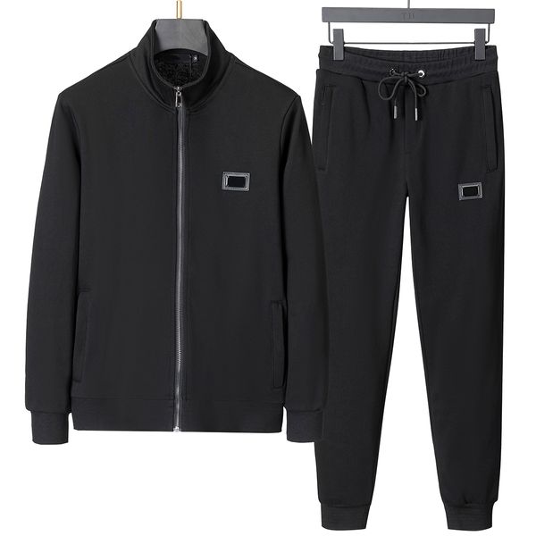24ss designer mens tracksuits luxo dupla letra impressão tracksuit homens emendados jaqueta casual sportsuit respirável ternos esportivos preto branco