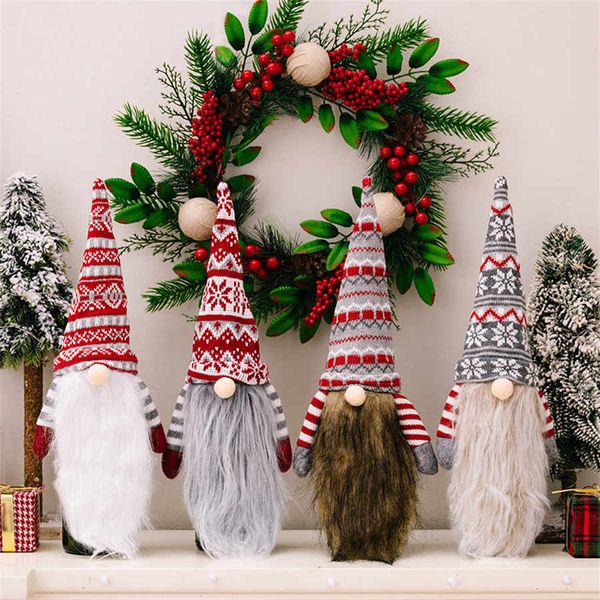 Natal sem rosto gnome árvore de natal garrafa de vinho conjunto ornamento decoração de suspensão de natal para decoração de casa