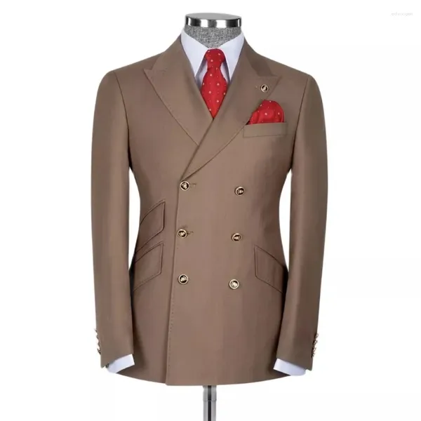 Erkekler Klasik 6 Buttons Erkekler Çifte Bravatalı Düğün Damat Özel Blazer Traje Hombre Terno Maskulino Günlük Giyim 2 Pc Ceket Pantolon