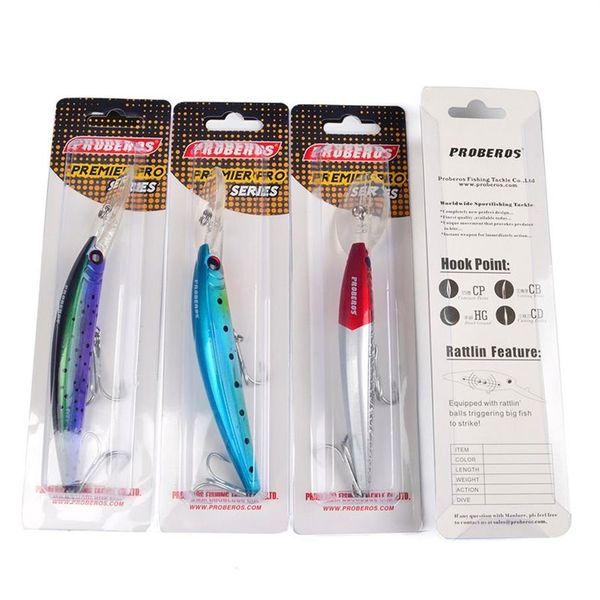 Grande jogo minnow isca de pesca isca 17cm 27g 10 cores profundidade de natação 1 5-3 5m crankbaits de água salgada walleye baixo isca dura artificial260n