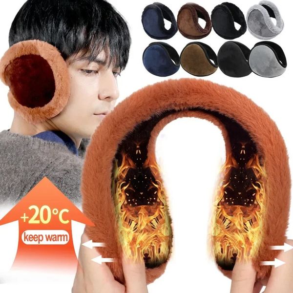 Ear muffs inverno pelúcia espessamento earmuffs mais quente mulheres homens à prova de frio moda cor sólida earflap ao ar livre proteção macia protetores de ouvido 231121