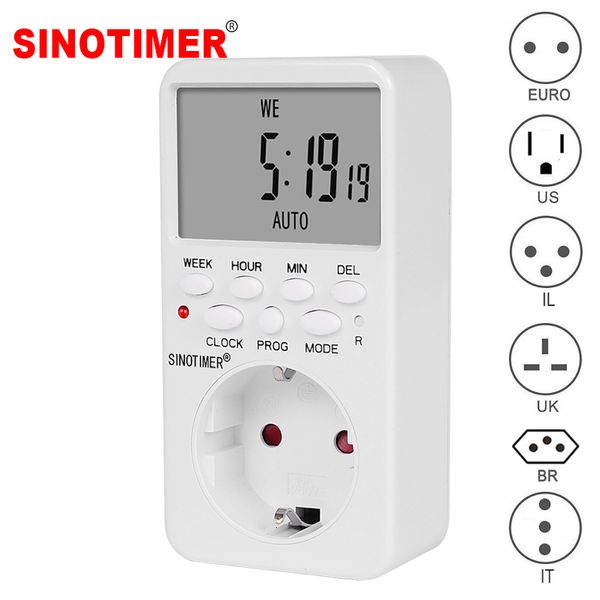 Timers Electronic Super Big LCD Digital Programável Soquete Switch Cozinha Fazenda 230V 50Hz Programador de relé de plug-in 230422