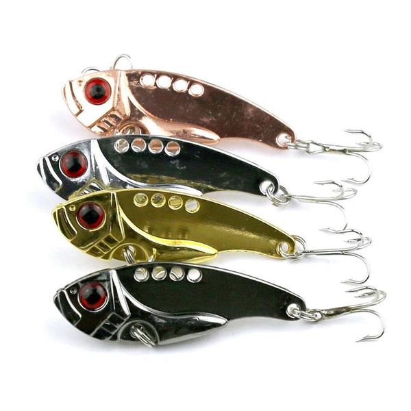 Hengjia vib iscas de pesca com lâmina de metal, 30 peças, novo design 5 5cm 11g 8 # ganchos vib009 colher biônica iscas de metal bait341x