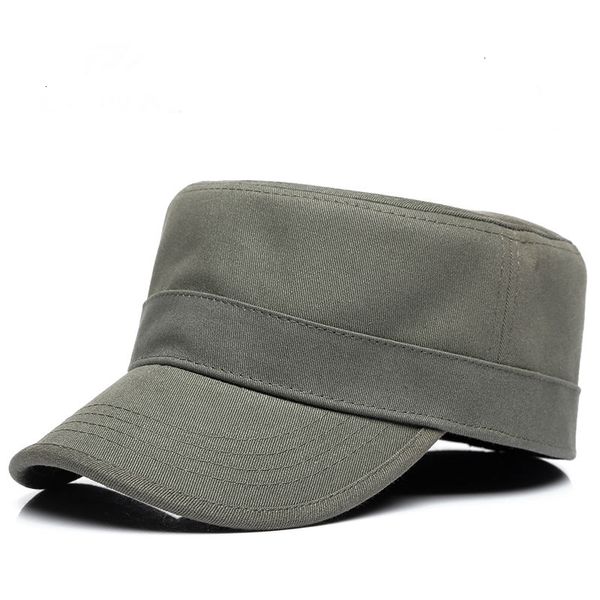 Ball Caps Back full closed hard top berretto militare per adulti cappello da baseball montato in cotone testa grande uomo plus size berretti militari piatti 56cm 58cm 60cm 230421