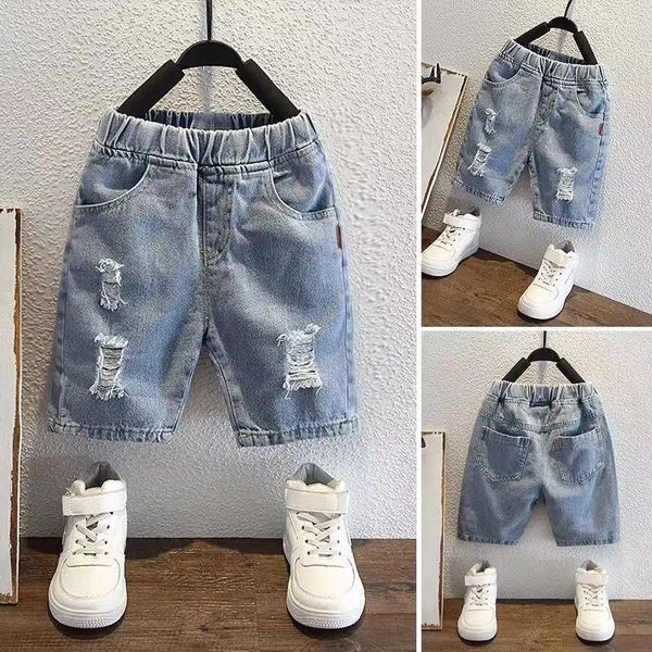 Hosen Unisex Kinder Denim Shorts Dünne Zerrissene Jeans Sommer Kleinkind Kinder Mädchen Casual Cowboy Kurze Hosen Kinder Kleidung 4 5 6 7 8