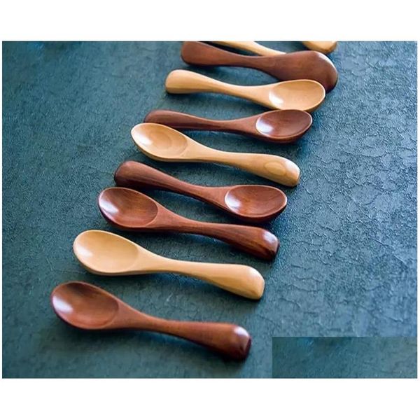 Cucchiai Cucchiaio di legno naturale Scoop Legno Tè Miele Caffè Connt Sale Zucchero Goccia Consegna Casa Giardino Cucina Sala da pranzo Bar Posate Dhhi5