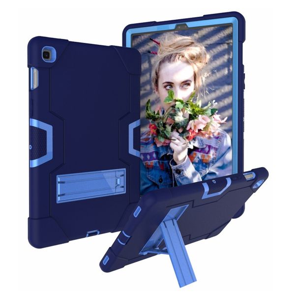 Custodie per tablet con cavalletto per Samsung Tab S5e T720 T725 S4 T830 T835 Custodie per robot resistenti e resistenti in silicone 5 pezzi