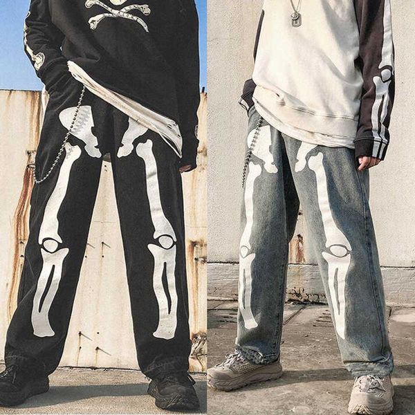 Herren Hosen Weites Bein Cargohose 2023 Streetwear Baggy Männer Jeans Frühling Herbst Männer Hip Hop Mode Lose Gerade Männliche Marke Bla Y2k Jean G230422