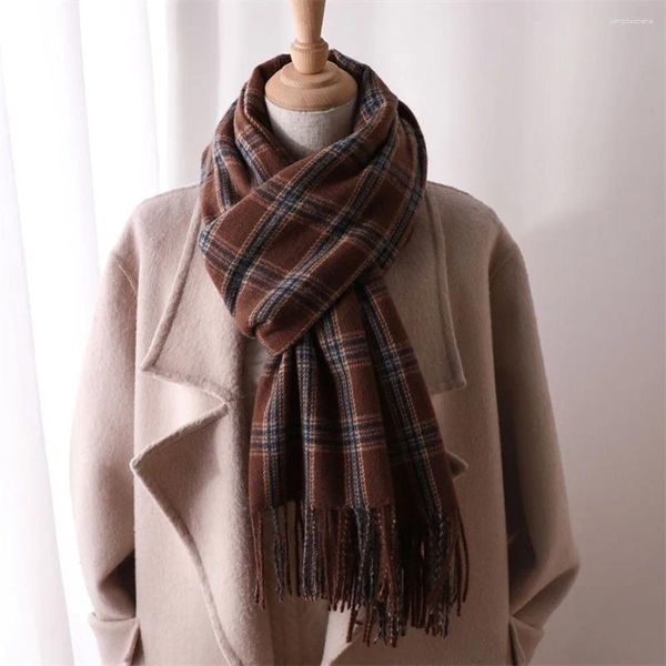 Sciarpe Autunno Inverno Lusso Uomo Donna Spessa Sciarpa calda Moda Wrap Plaid Britannico Fazzoletto da collo Testa Morbida Hijab Nappe Scialle