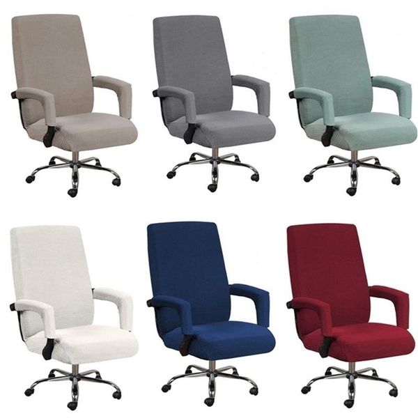 Housse de chaise de bureau élastique, housse de bureau pour ordinateur, épaisse avec accoudoir amovible, Funda Silla Escritorio 220222311N