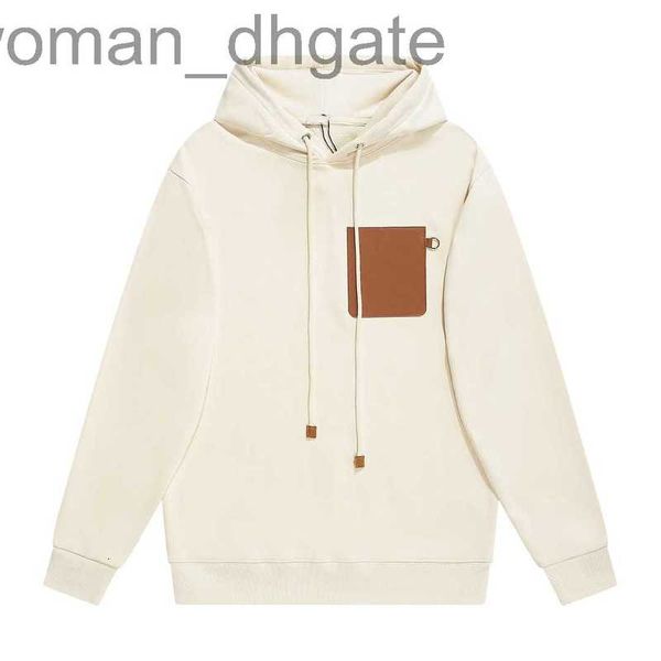 Felpe con cappuccio da uomo Felpe Designer This W autunno e inverno nuovo stile petto in pelle maglione con cappuccio tasca finta per cappelli da uomo e da donna beige nero NO92