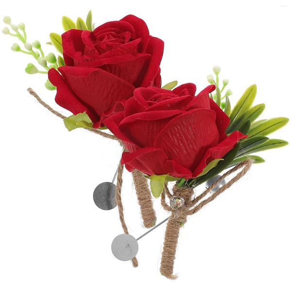 Flores decorativas 2 peças pulso flor vestido de noiva boutonniere festa de casamento entorpecido noivo corsage decoração