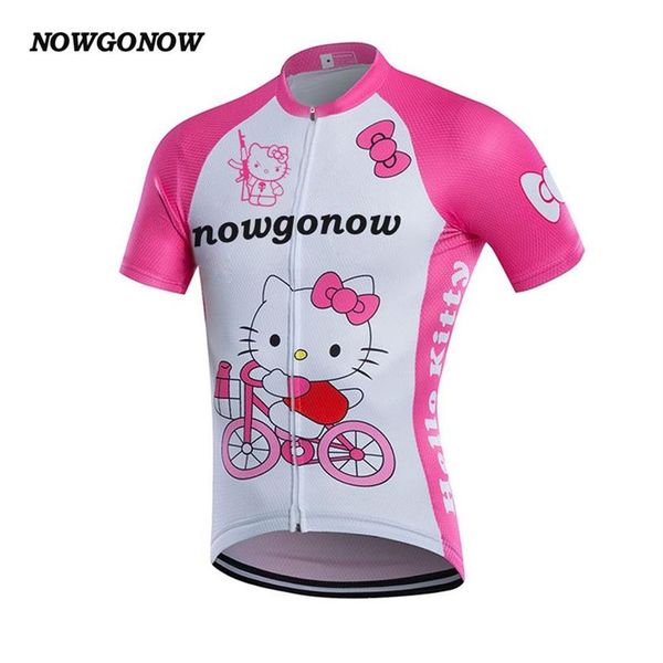 Mulheres 2017 camisa de ciclismo AK roupas de bicicleta desgaste ser forte rosa adorável bicicleta NOWGONOW MTB estrada equipe passeio tops camisa engraçado maillot235J