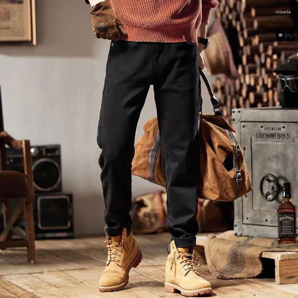 Jeans da uomo Pantaloni casual larghi elastici morbidi di fascia alta autunno e inverno