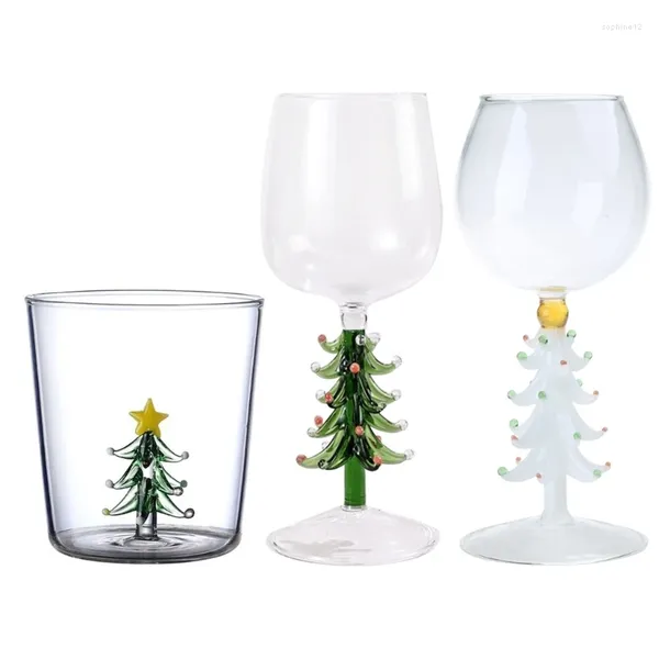 Weingläser, Weihnachtsbaum-Figur, Trinkbecher, Glas ohne Stiel, Feiertagsspaß, Neuheitsgeschenk