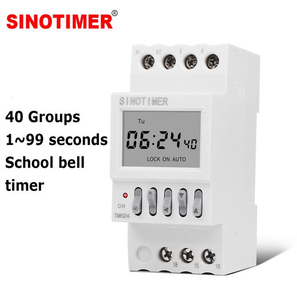 Timer su guida DIN digitale 40 gruppi scuola o fabbrica controllore timer campanello automatico intervallo 1~99 secondi interruttore orario suoneria automatica AC 220V 230422