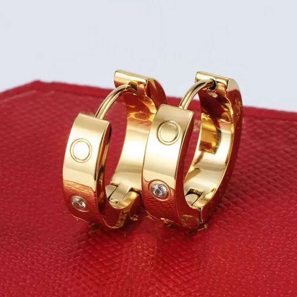 orecchino d'argento orecchini d'amore designer per donna acciaio al titanio tendenza oro orecchini matrimonio regalo di festa di Natale orecchini con brillantezza di diamanti fibbia perno all'ingrosso
