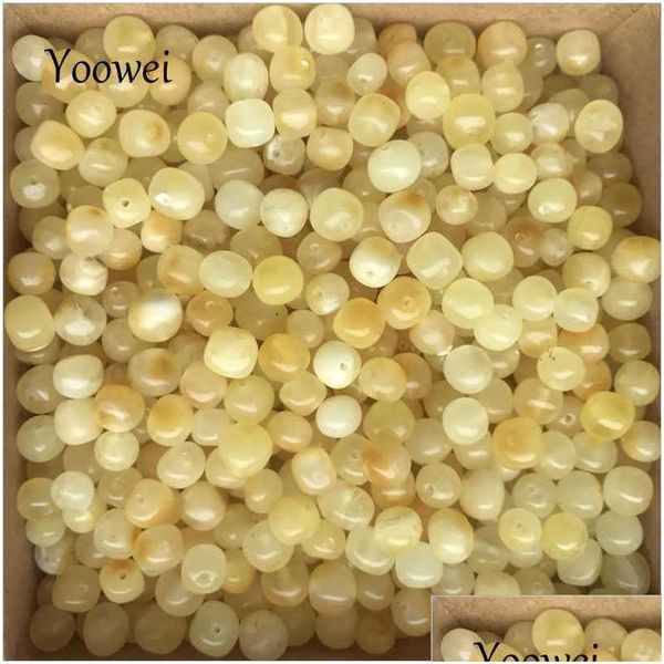 Cestas de armazenamento Cestas de armazenamento Yoowei Baltic Amber Bead Gemstone DIY para bebê dentição colar jóias fazendo certificados naturais loos dhxgv