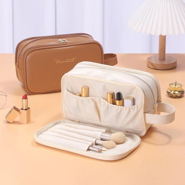 Sacos cosméticos multi-funcional saco de viagem produtos de cuidados com a pele das mulheres maquiagem escova organizador pacote alto nível de aparência bolsa de higiene pessoal