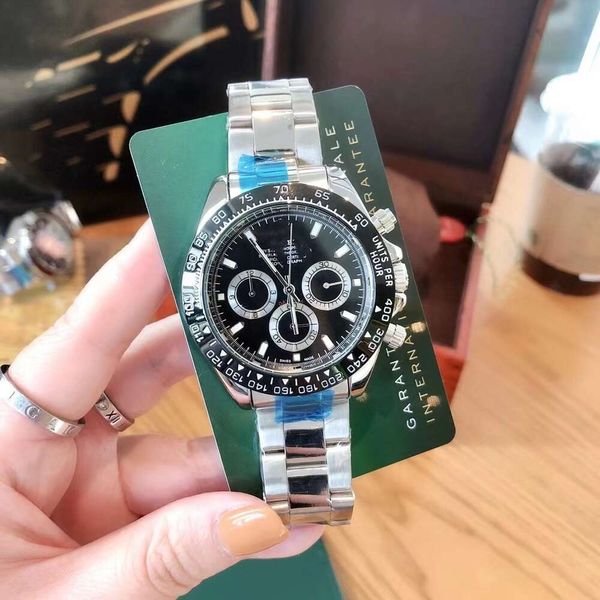 Designer Rol Watch Relógios Masculinos Relógio de Luxo Na Três Olhos Seis Agulhas Fita de Quartzo Banda de Aço Relógios Masculinos de Alta Qualidade Acessórios de Moda Masculina Assista AAAAA