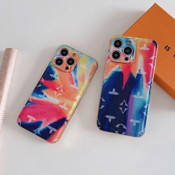 Lindas capas para iPhone LU 15 14 13 Pro Max Hi Quality 18 17 16 15pro 14pro 13pro 12pro 12 11 Couro de luxo cor de verão bolsa de telefone com embalagem de logotipo