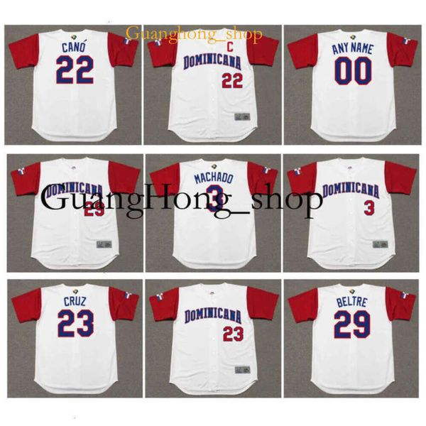 guanghong ADRIAN BELTRE 2017 Dominikanisches World Classic Throwback Baseball-Trikot WBC MANNY HADO NELSON CRUZ ROBINSON CANO Weiß Heimgröße S-4XL Selten