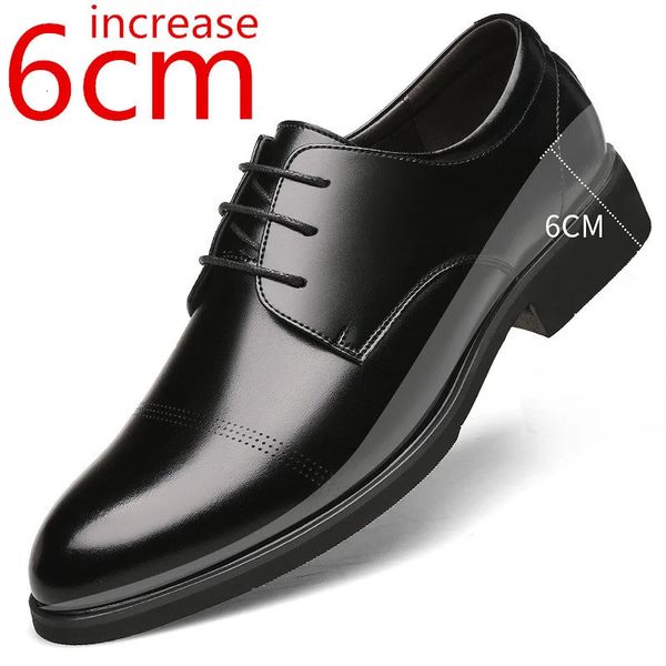 Scarpe eleganti Scarpe con rialzo da uomo Scarpe con rialzo più alte 6 cm Soletta invisibile per scarpe da sposa rialzate da uomo quotidiane Uomo 231122