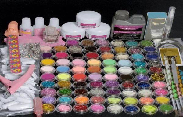 Nail Art Kits Acrylnägel Komplettset Maniküre Set Dekoration Pulver Glitzer Zubehör für Profis Werkzeuge6580281