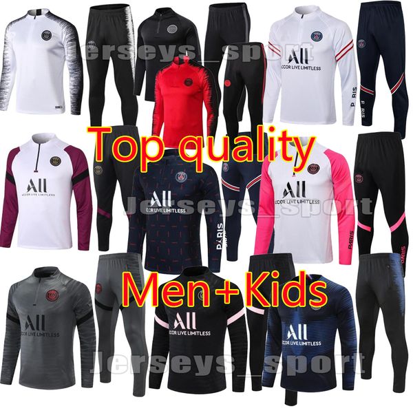 23 24 Homens Crianças Futebol Treino Treinamento Terno Jerseys Set Kit 18 19 20 21 Paris Tracksuit Mens Survetement de Football Jersey Tracksuits Jogging Jacket Sets Maillot