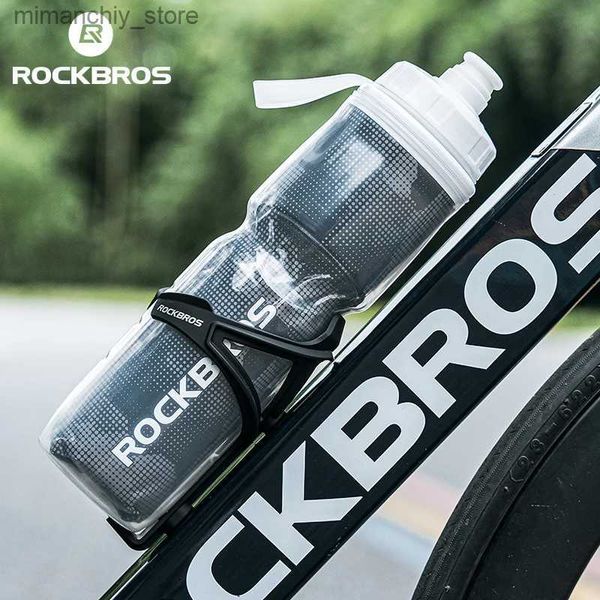 Garrafa de água ROCKBROS Ciclismo Bott de água isolada Bebida térmica PP5 Silicone 670ml Fitness Outdoor Sports Bicyc Portab Water Kett Q231123