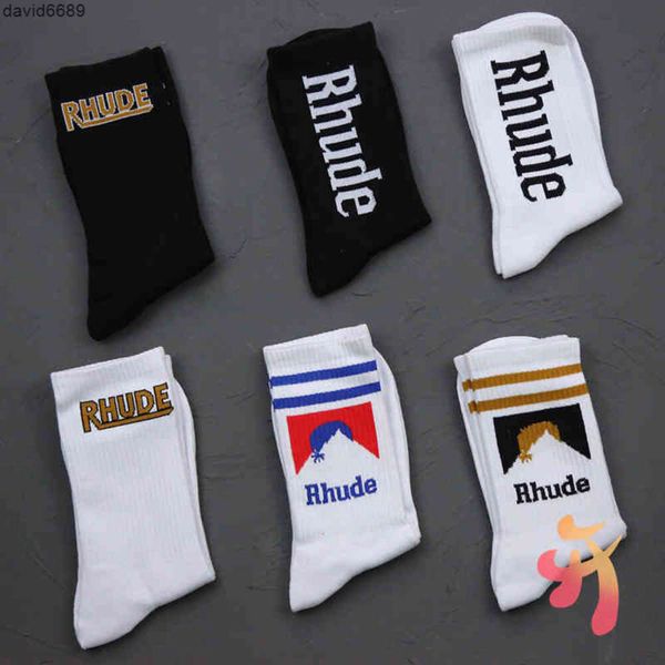 Rhudes einfacher Buchstabe, hochwertige Baumwolle, europäisch, amerikanisch, Street-Trend-Socke, Herren- und Damensocke, Rhudes-Paar-In-Tube-Socken