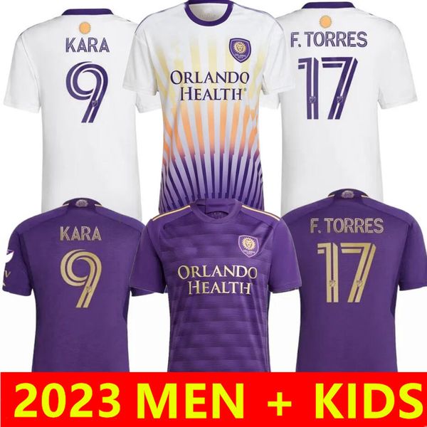 Orlando City SC Fußballtrikots 2023 2024 F.TORRES Pereyra Kara CARTAGENA OJEDA MLS 23 24 Fußballtrikot für Herren und Kinder