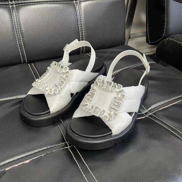 RV Sandals Afinestone Площадь Платформа Женская платформа и тапочки модные повседневные туфли женская сандалс -сандалы