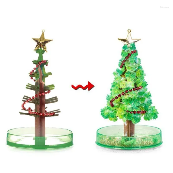 Decoraciones navideñas 3 tipos 14 cm Árbol mágico en crecimiento DIY Divertido regalo de Navidad Juguete para adultos Niños Festival en casa Decoración para fiestas Accesorios Mini