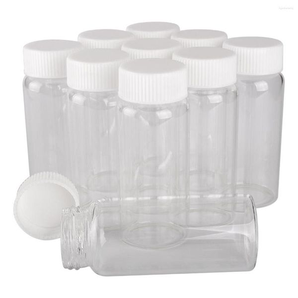 Бутылки для хранения 15 кусочков 65 мл 37 90 мм стекло с белыми пластиковыми крышками