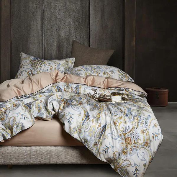 Bettwäsche-Sets, 29 Farben, 46-teiliges Luxus-Bettwäscheset aus ägyptischer Baumwolle, Queen-King-Size-Bett, heller Flamingo-Blatt, Bettbezug, Bettlaken-Set, Spannbettlaken 231122