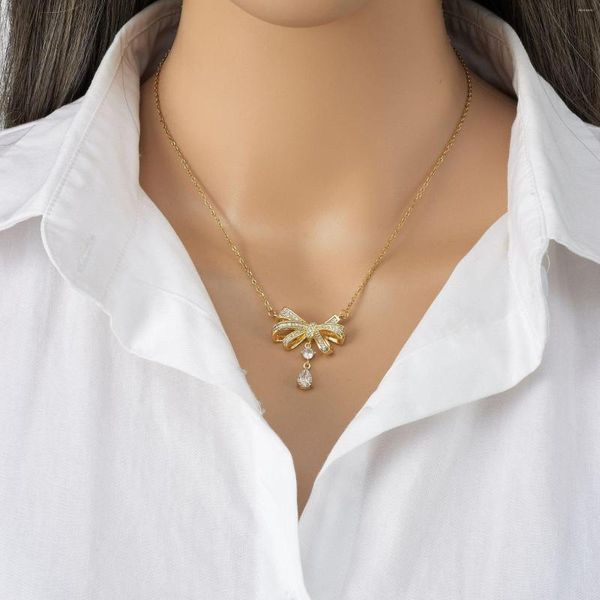 Colares pendentes Butterfly laços de pérola anéis de gargantilha brindes para mulheres jóias de cor de ouro da moda Acessórios estéticos