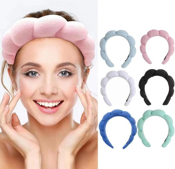 Mulheres esponja bandana antiderrapante faixa de cabelo para lavar seu rosto senhora yoga spa bandana maquiagem hairbands esponja cabelo hoop moldura