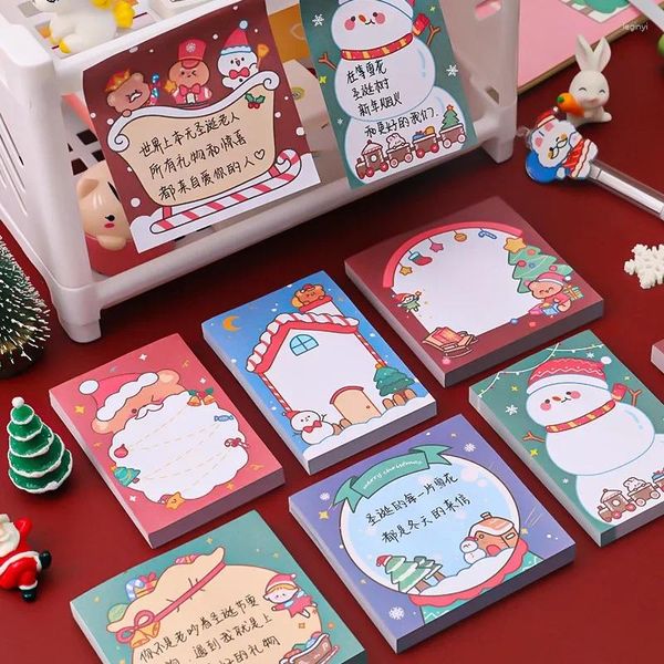 Pcs Atacado Memo Pad Cartoon Notas de Natal para Estudantes Escritório Papai Noel N Times Sticky Cute Stationary Supplies