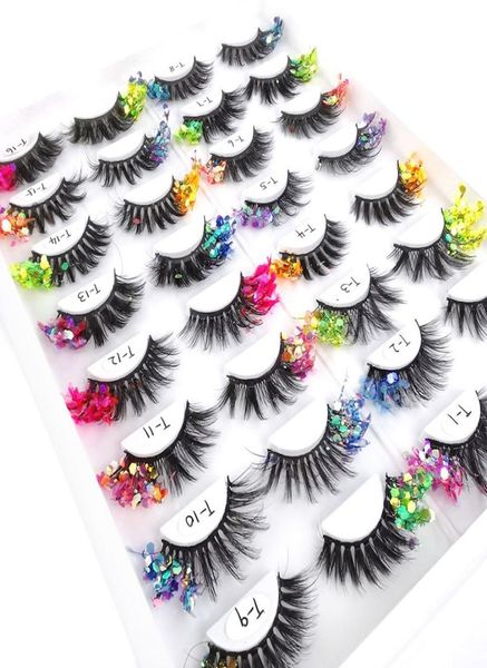 Ciglia glitterate e scintillanti Trucco Forniture di bellezza Fai da te Fluffy Drag Lashes Ciglia finte decorative per il trucco degli occhi1811197