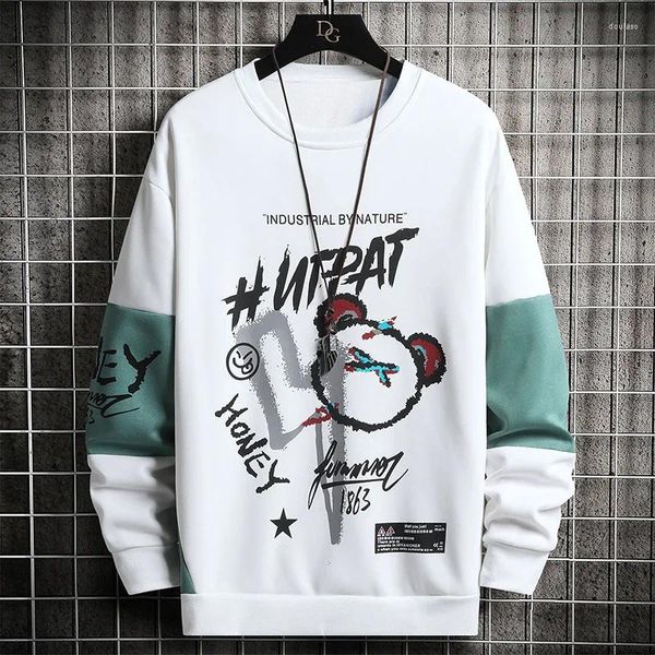 Herren Hoodies Trendy Pullover Koreanische Harajuku High Street Sweatshirt Digitaldruck Hochwertige Kleidung Herbst Langarm Top