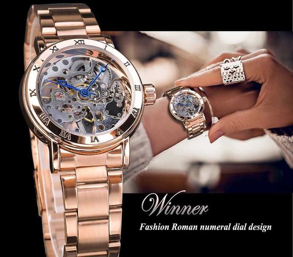 Nuovo orologio da donna con movimento meccanico per il tempo libero, alla moda, in stile vincitore