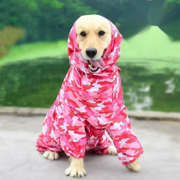 Abbigliamento per cani Impermeabile grande impermeabile Pet Abbigliamento antipioggia Tuta Abiti Grandi cani di media taglia Golden Retriever Abbigliamento da esterno Cappotto 231122